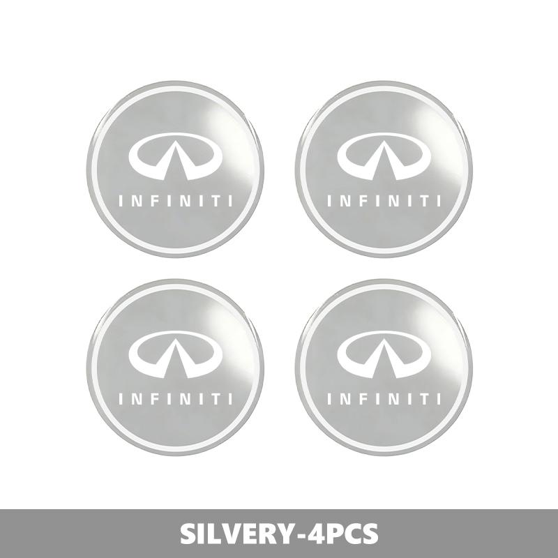 4 Stück Auto Styling Felgennabendeckel Emblem Reifenfelgenaufkleber Dekor für Infiniti QX50 QX30 QX60 G25 JX35 FX35 FX37 FX50 EX35 EX25 W1