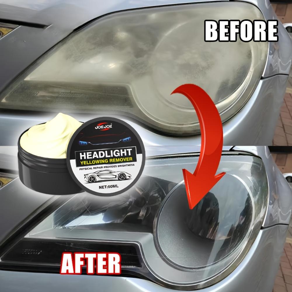 1 Tube JOKJOK All-in-One Headlight Restoration Kit - Fast-Acting Formula for Clear, Glossy Lens Repair, Scratch & Yellowing/Whit