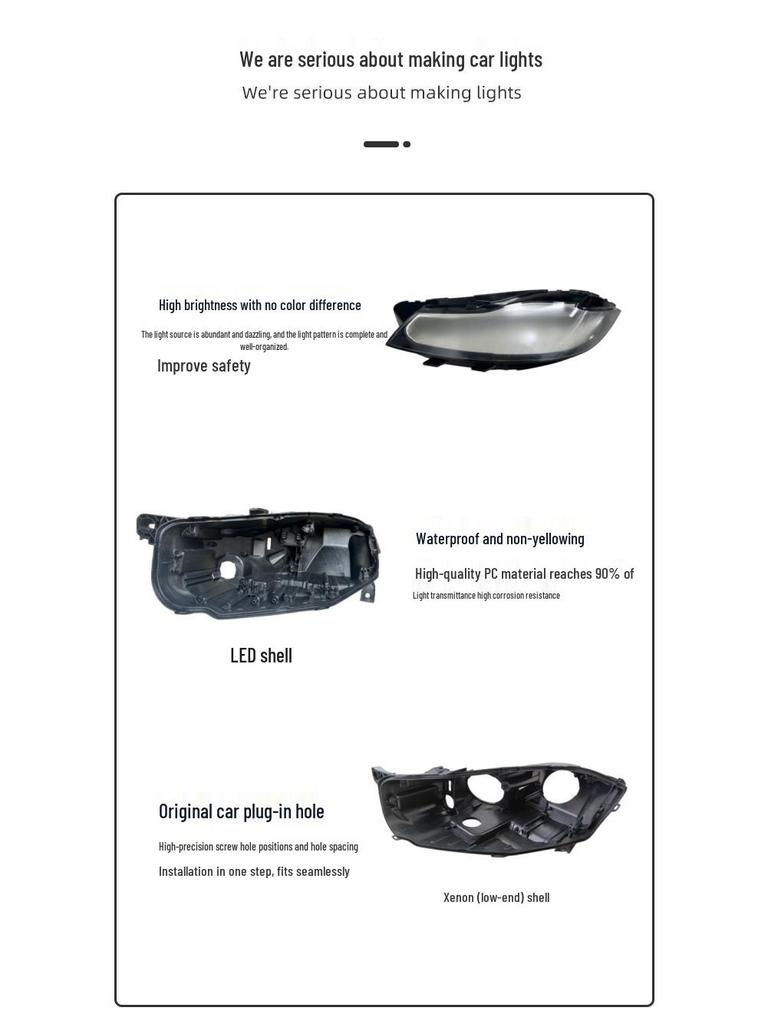 Jaguar XFL 17-20 Front Headlight Cover Xenon/LED-Compatible