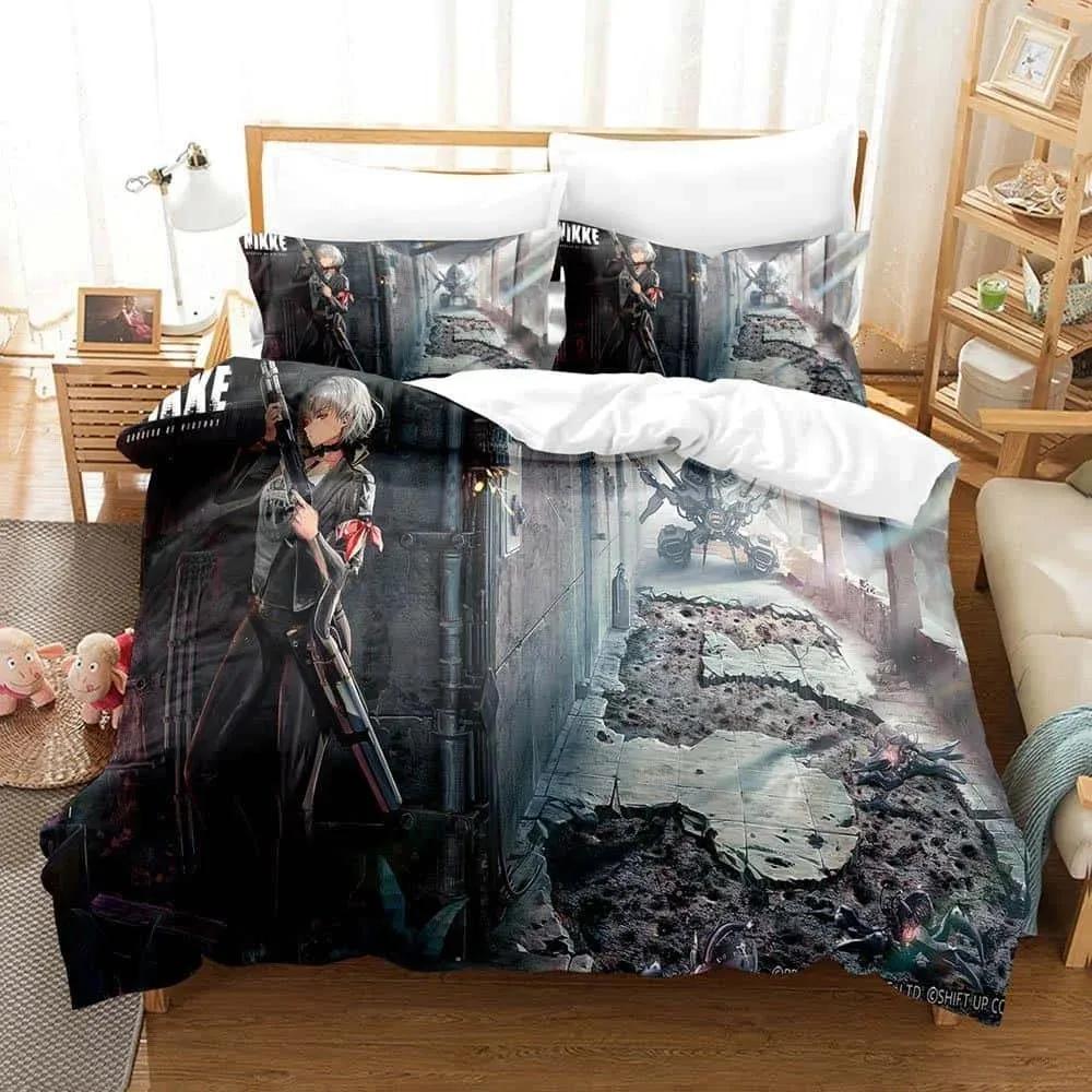 Comforter Game Goddess Of Victory Nikke Bedding Set Single Twin Full Queen King Size Bed Set Adult Kid Bedroom S 3D Anime