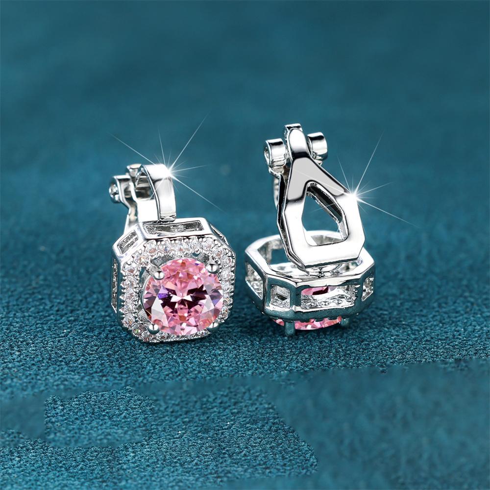 Cute Fmeale Blue Fire Opal Stone Square Clip Earrings Vintage  Color Wedding Jewelry For Women