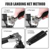 Fishing Landing Net with Telescoping Pole Handle Collapsible Telescopic Fishing Net for Freshwater Saltwater Foldable Nylon Mesh Landing Net