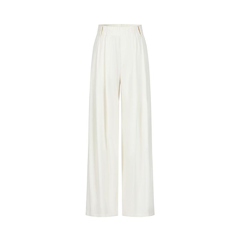 Jiuzi Anna Kou Lazy Relaxation Elastic Waist Loose Wide Leg Pants Women's 2025 Summer New Style