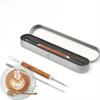 1PC Latte Art Pen Coffee Needle Carved and Mounted Artifact Solid Wood Hook Needle Milk Foam Stainless Steel Drawing