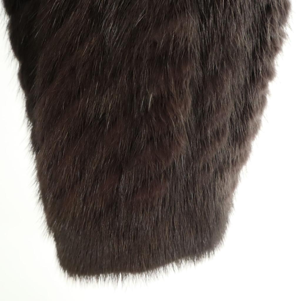 SAGA MINK Zip Up Fur Coat 11 Charcoal Gray Women Used