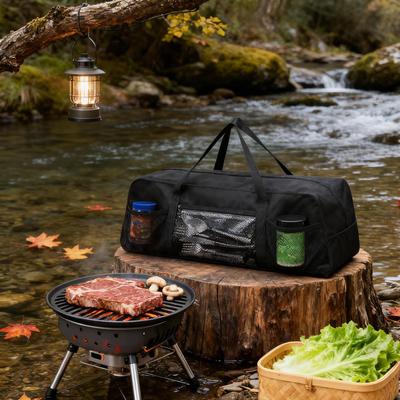 Étui Contenant Accessoires BBQ Outils de Grillade Rangement Sac Ustensiles de Grillade pour Réunion de Patio