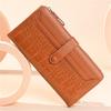 Damen Croco-Prägung PU-Leder Lange Geldbörse Große Kapazität Reißverschluss Clutch Tasche Multi-Kartenhalter Münzfach Organizer