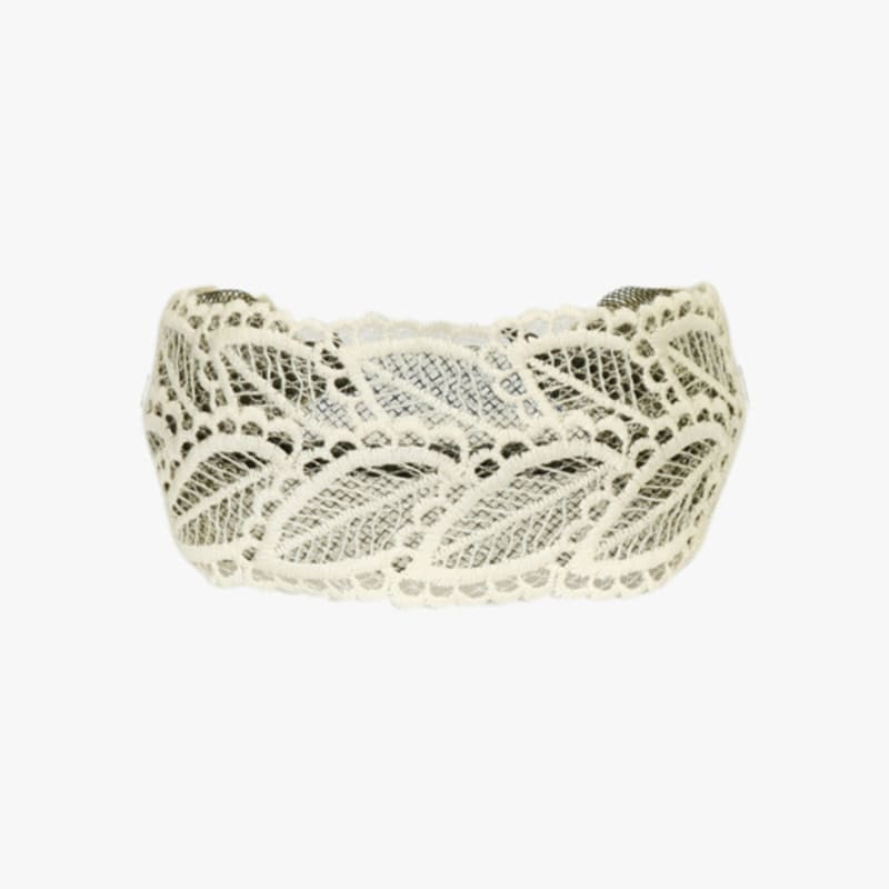 PINK PINEAPPLE MORI LEAF LACE HAIRBAND_IVORY