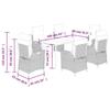 VidaXL Ensemble à Manger de Jardin avec Coussins 7 pcs, Table et Chaises avec Dossier et Repose-pied Réglables, Meubles 3213424