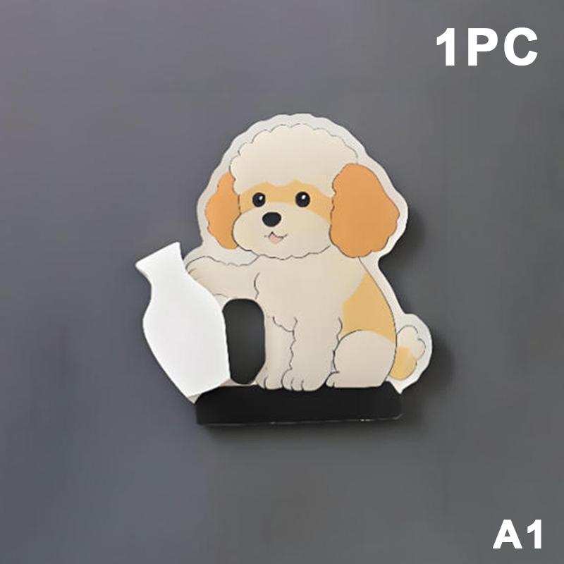 

Mini Vase Acrylic Dog Cat Hair Whisker Collection Fridge Magnet Dog Pushing Vase Decor Ornaments Home Office Decor