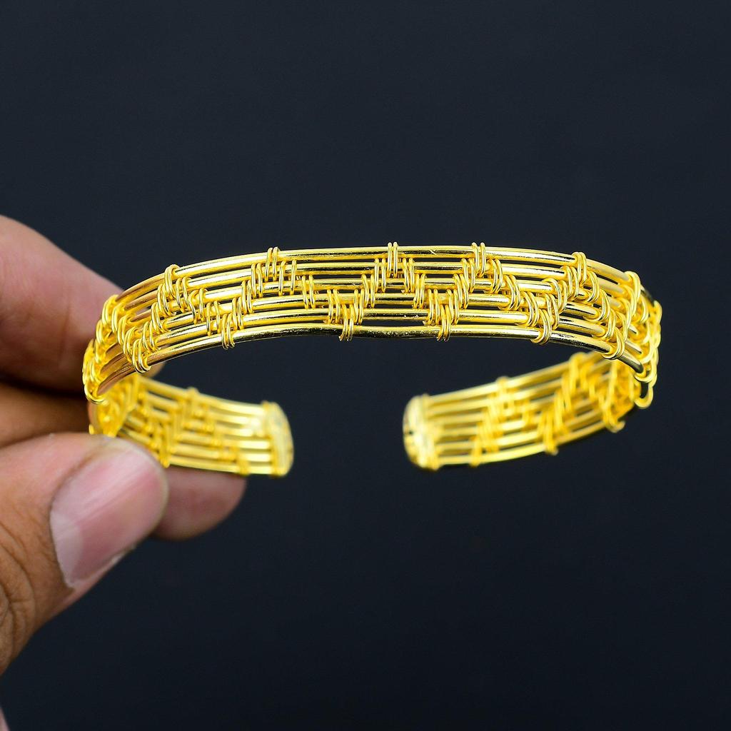 Gold Plated Wire Wrapped Desiogner Bangle