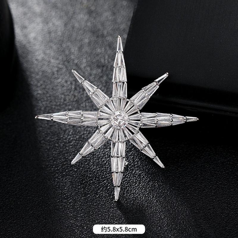 High-end crystal temperament brooch female swan snowflake luxury atmospheric brooch sweater pin suit trendy accessories