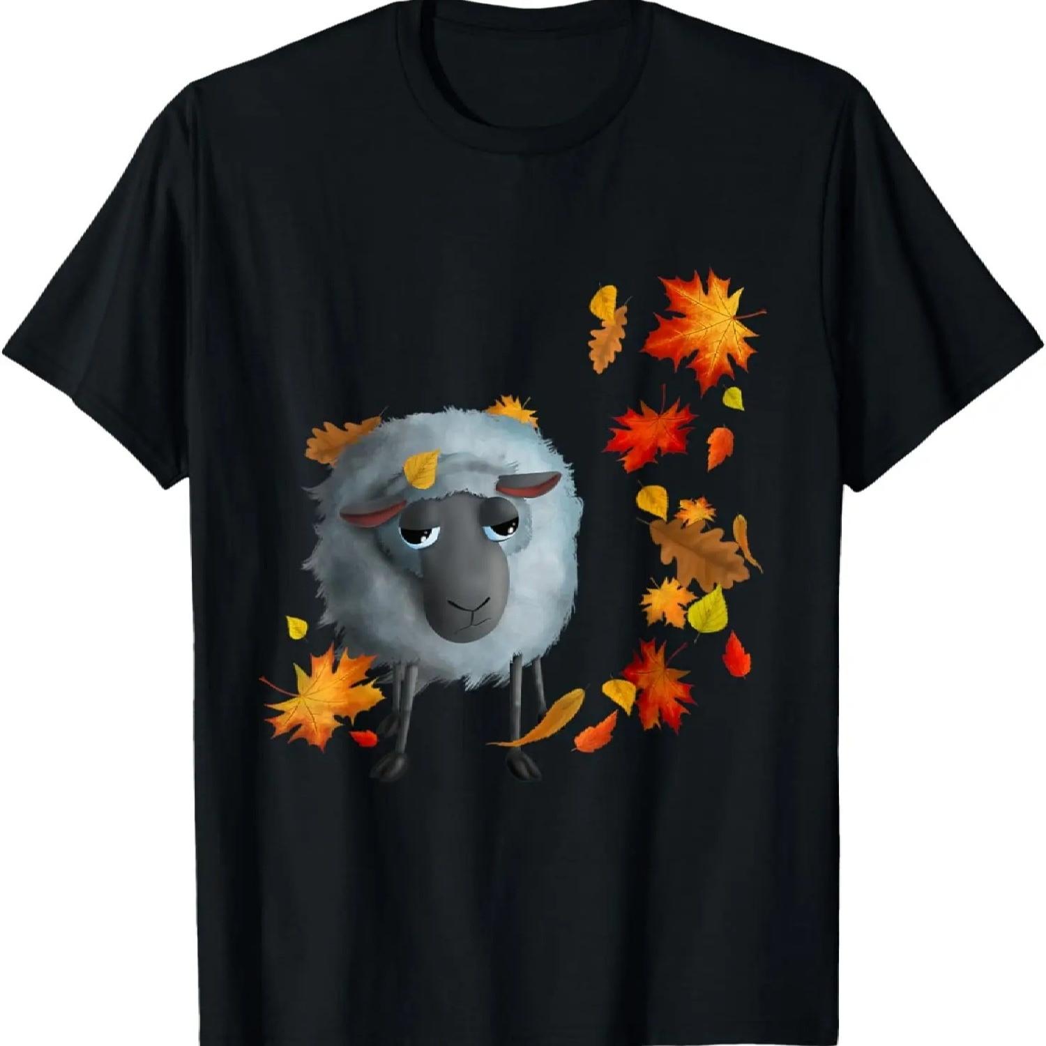 

Осенние листья и овцы (D010-1050A) Футболка S чёрный