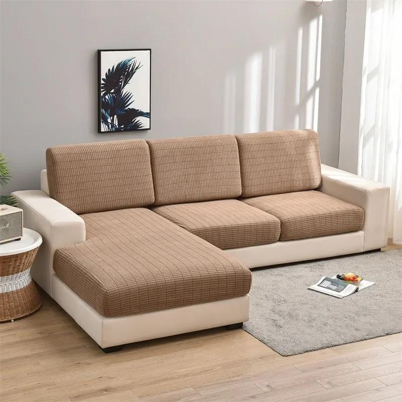 Jacquard Sofa Seat Cushion Cover Stretch Washable Removable Slipcover Sofa Cover Sofa Slipcovers Furniture Protector L-Shaped
