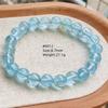 Natürlicher Blauer Topas Klare Runde Perlen Trendiges Unisex Armband Schmuck Party Geschenk 7mm 8mm AAAAAA