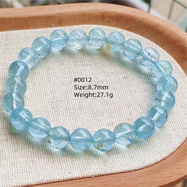 Natürlicher Blauer Topas Klare Runde Perlen Trendiges Unisex Armband Schmuck Party Geschenk 7mm 8mm AAAAAA