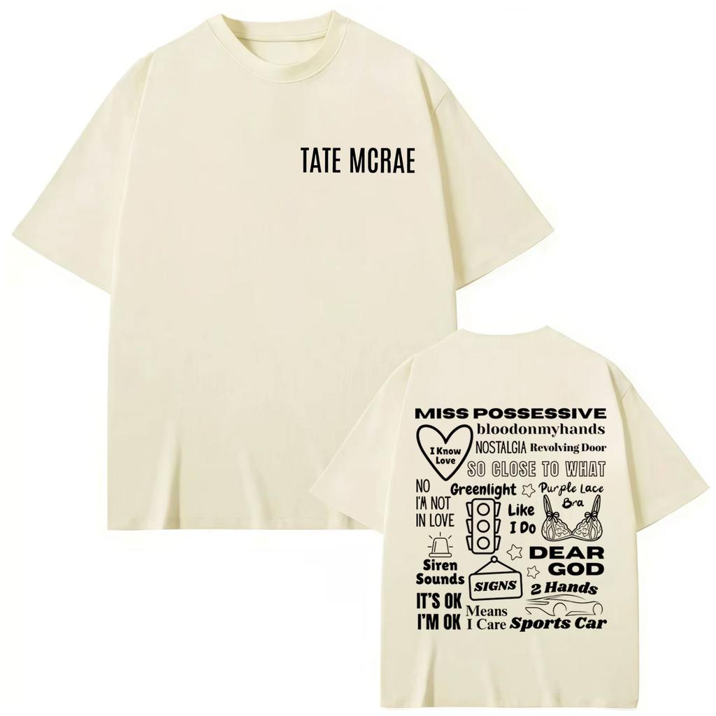Singer Tate McRae Merch T-shirts Men's Women Hip Hop Fashion Short Sleeve T-shirt Summer Casual Loose Cotton T Shirts