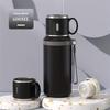 600ml Sport-Thermosflasche 316 Edelstahl Isolierte Thermoskanne Auslaufsicher mit Klappdeckel für Fitnessstudio, Radfahren, Wandern