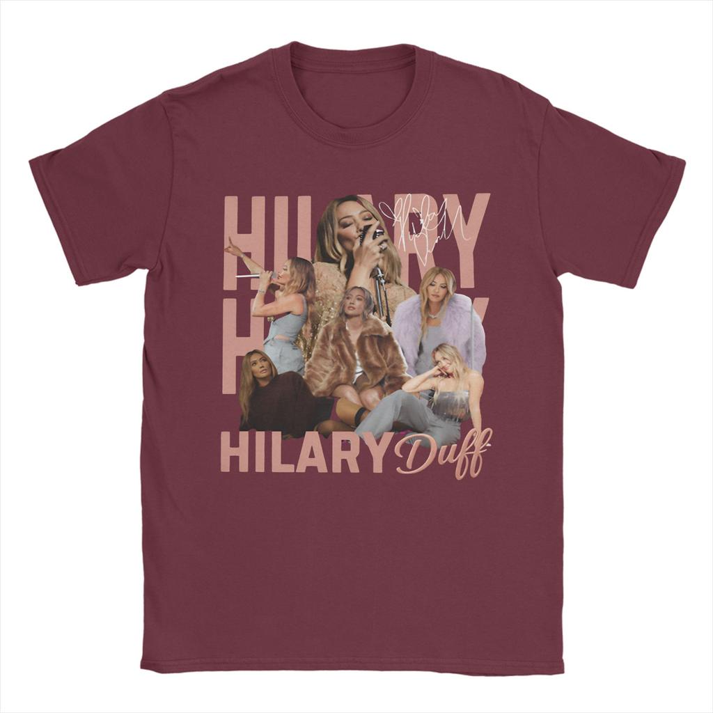 Unisex TShirts Hilary Duff Lucky Me Tour Crazy 100 Cotton Tee Shirt Short Sleeve T Shirt Crew Neck Tops Big Size
