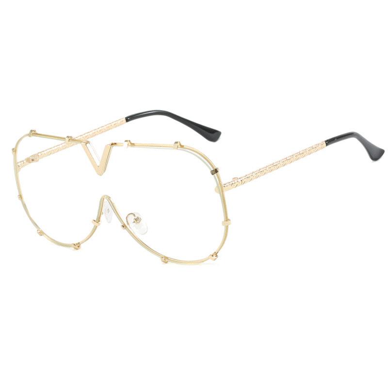 Luxury Brand Designer Oversized Pilot Sunglasses Women Men Fashion Metal Bead Temple Sun Glasses For Female Eyewear Uv400 Shades