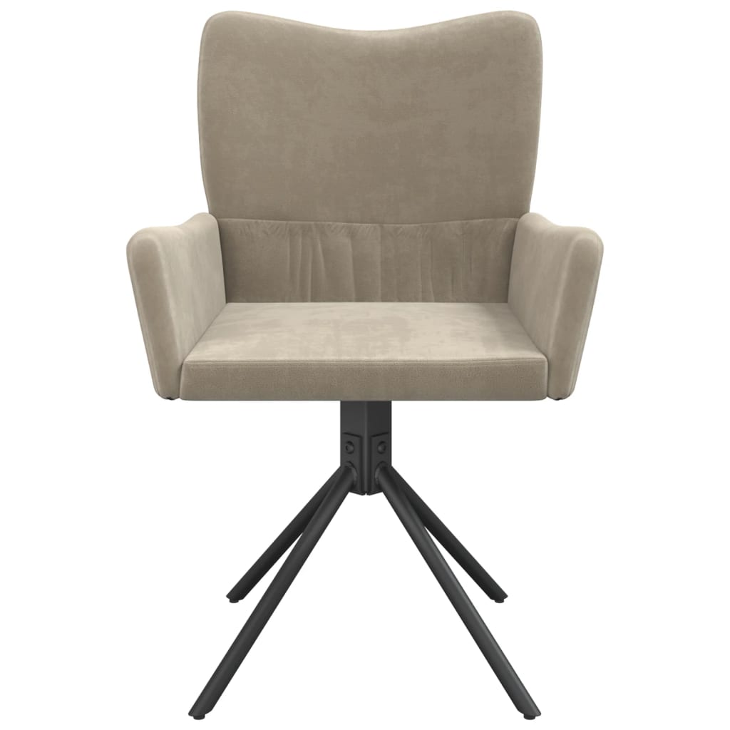 Dining Chairs 2 Pcs Swivel Light Grey Velvet