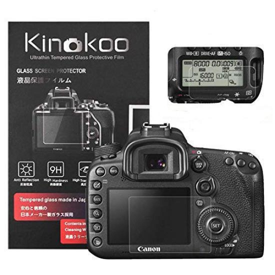 

kinokoo Digital Camera LCD Protective Film for Canon EOS 7D Mark Mark Glass Monitor Protector and Display Panel Protective Film Set II/7D 2 0.25mm
