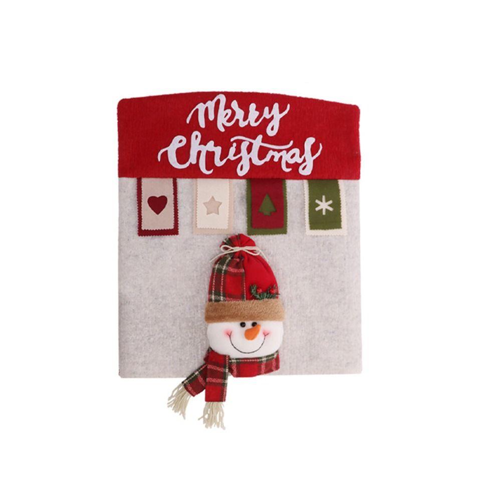 Cartoon Chair Back Covers Santa Claus Snowman Chair Protector Christmas Seat Cover  Home