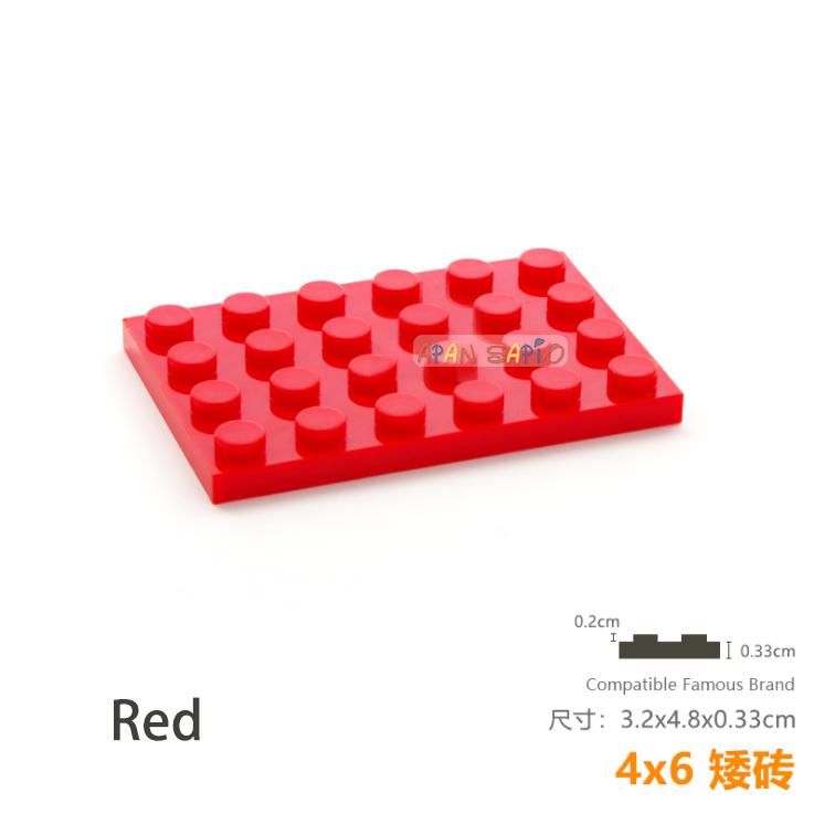 

5pcs/lot DIY Blocks Building Bricks Thin 4X6 Educational Assemblage Construction Toys for Children Size Compatible With Brand красный
