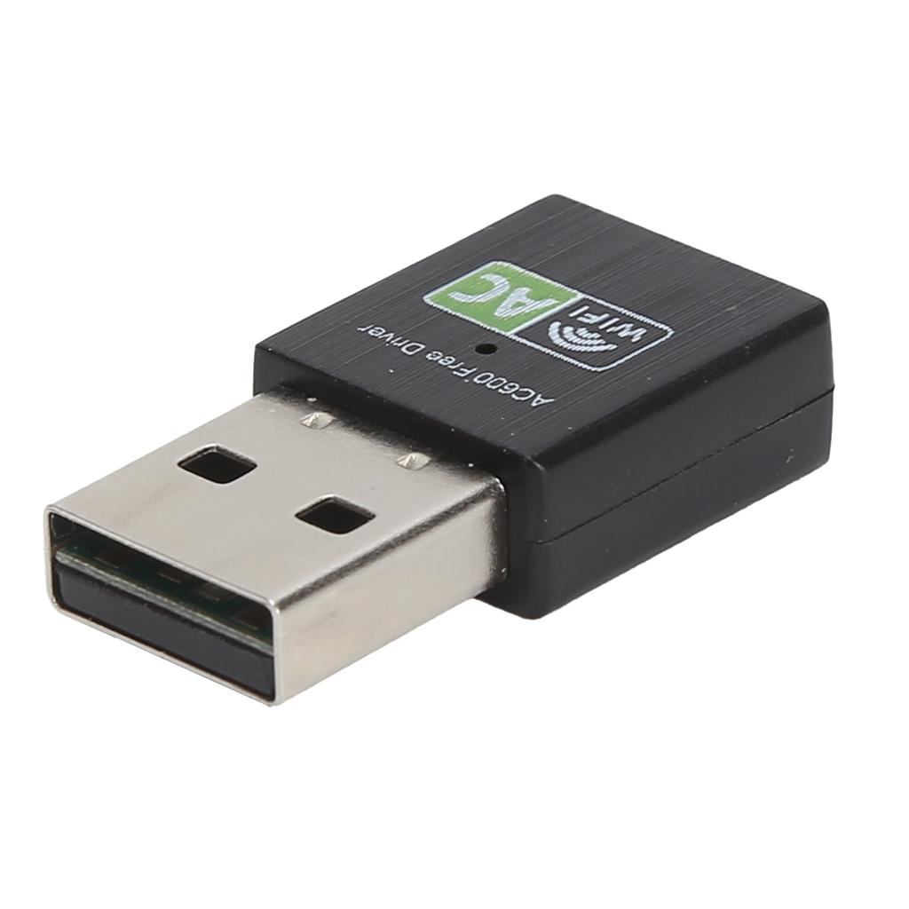 Wifi Adapter USB Receiver Ethernet 600Mbps 2.4Ghz5Ghz Dual Band Wireless Network Card Black