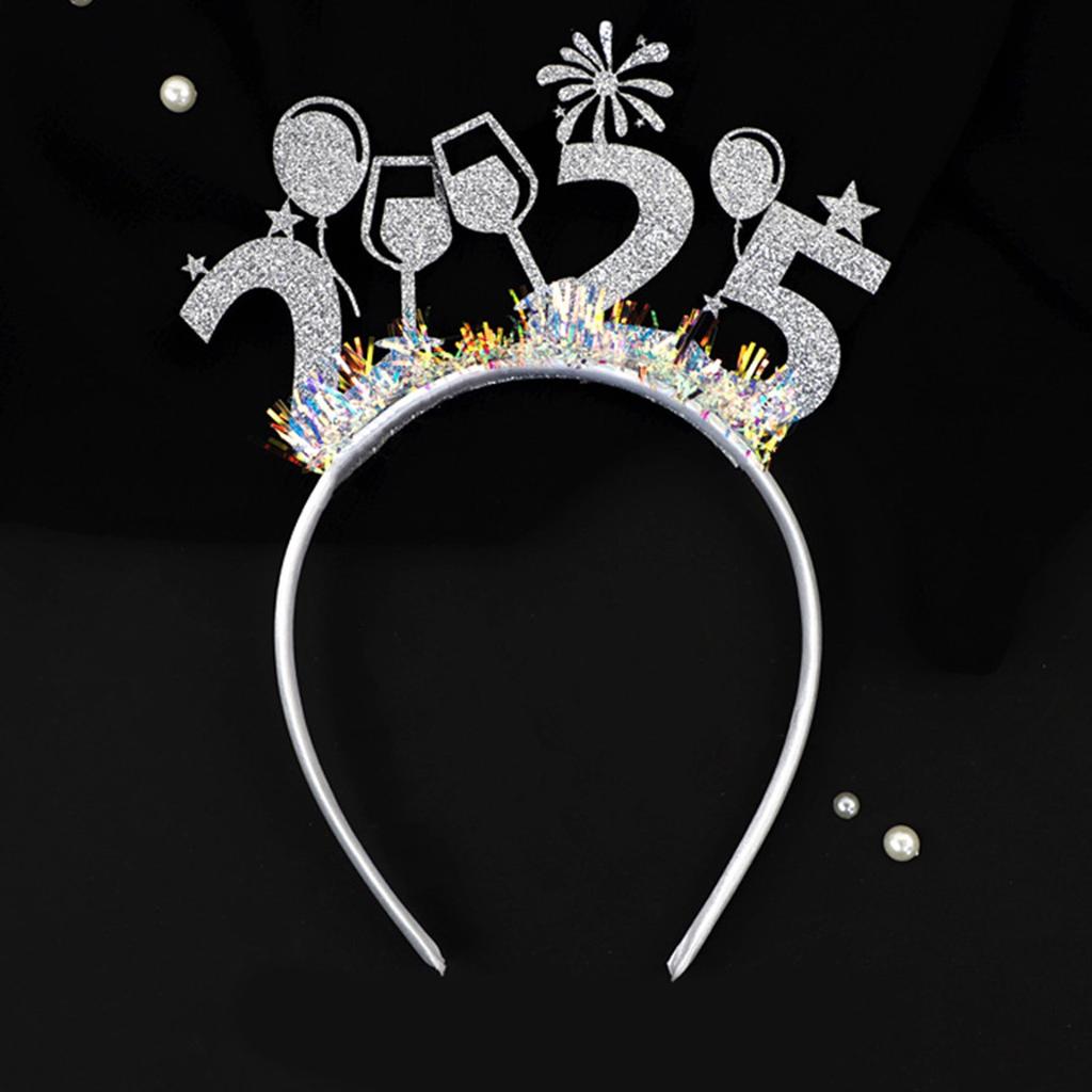 Tinsel New Year 2025 Headwear Headband Photo Props Party Cosplay Costumes Dancing Party Headband Christmas