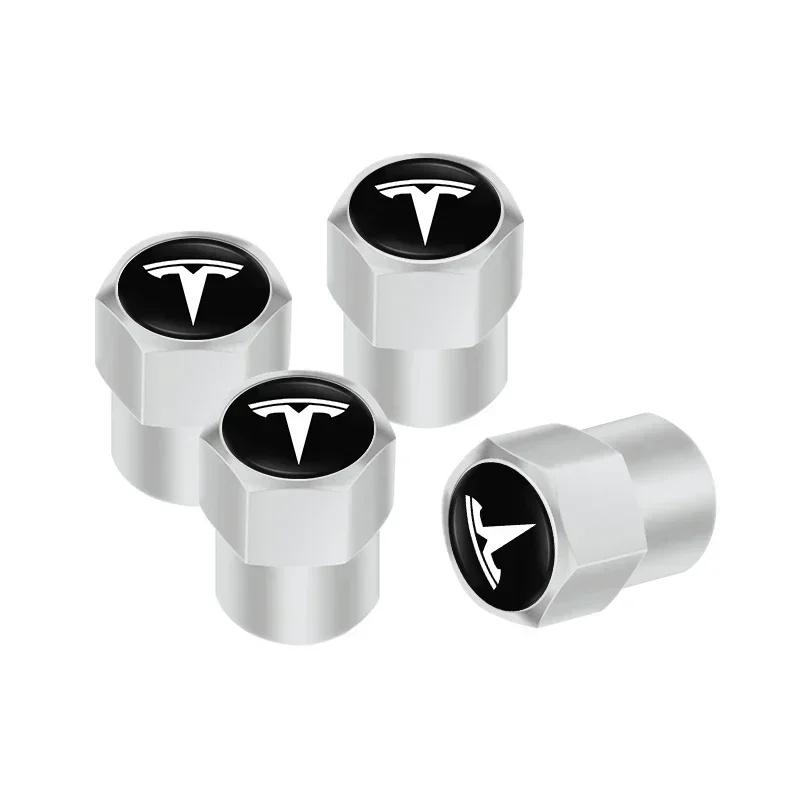 Adesivo per Auto 2025 Caldo 4 Pezzi Lega Tappo Valvola Auto Valvole Ruota Copripolvere Accessori Pneumatici Per Tesla Model 3 S X Model Y Cybertruck
