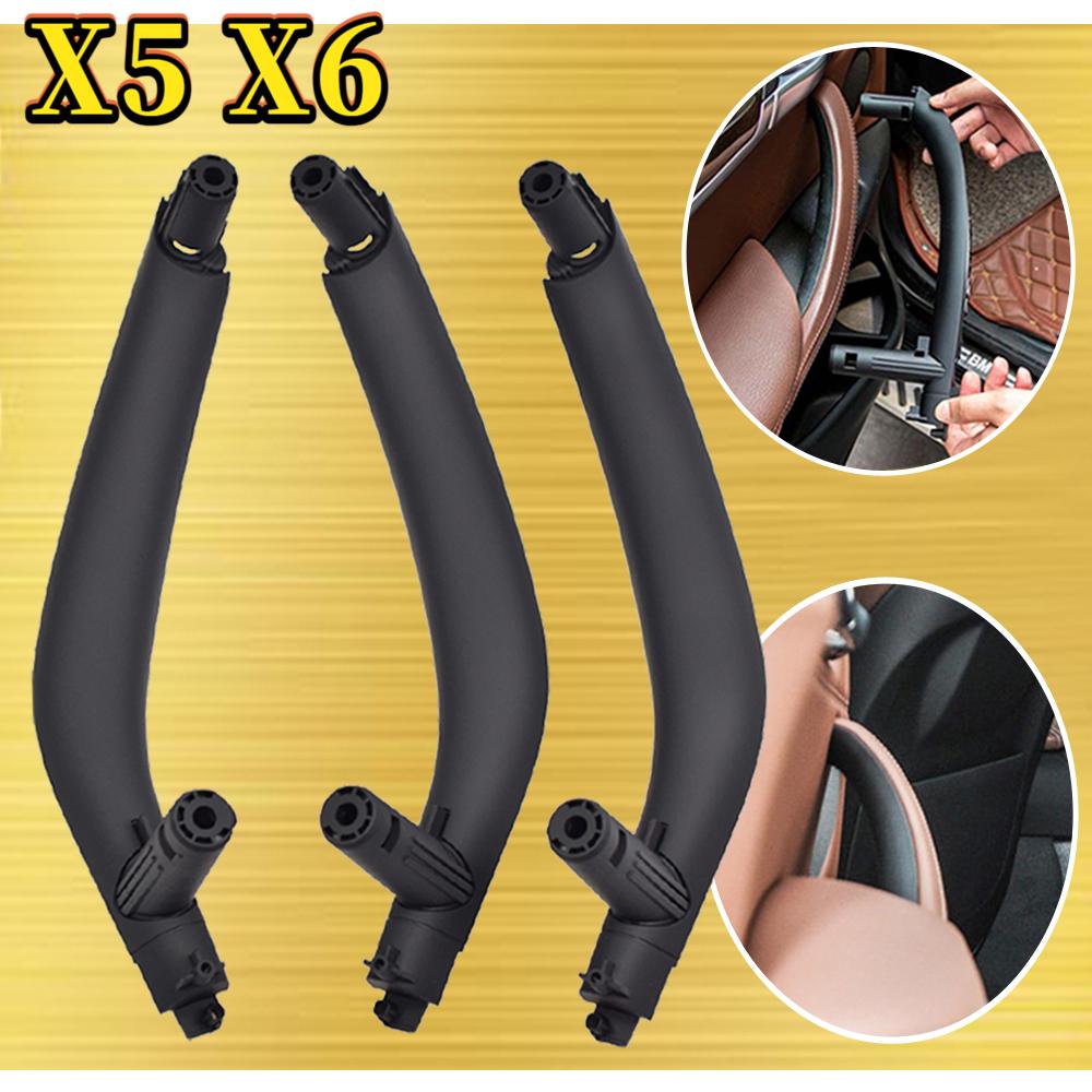 For BMW X5 X6 F15 F16 2014 2015 2016 2017 2018 Left Right 3Pcs/set Car Inner Doors Handle Pull Trim Cover Black