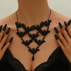 New Luxury Fashion Exaggerated Dark Bat Necklace Halloween Accessories Personalized Black