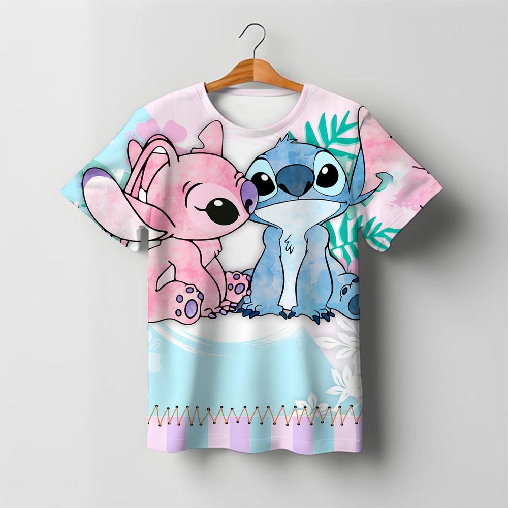 Camiseta Kawaii de Stitch para Niña Ropa de Niña Ropa para Niños Pequeños Camisetas para Niños 2026 Verano Manga Corta Camisetas de Dibujos Animados para Niños Niños