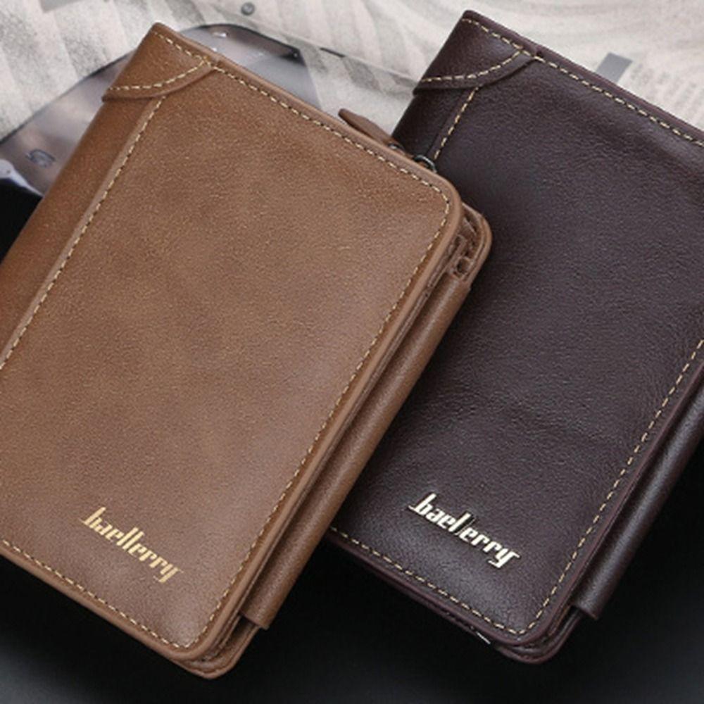 Purse Business Clutch Bag Zipper ID Card Holder Simple Men PU Wallet Unisex