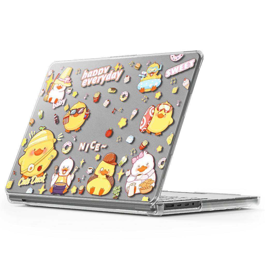 Imprint Pattern PC TPU Laptop Case For MacBook Pro 14 Inch (2024) M4 A3112 A3185 A3401/(2023) A2779 M2 A2918 A2992 M3/(2021) A2442 M1