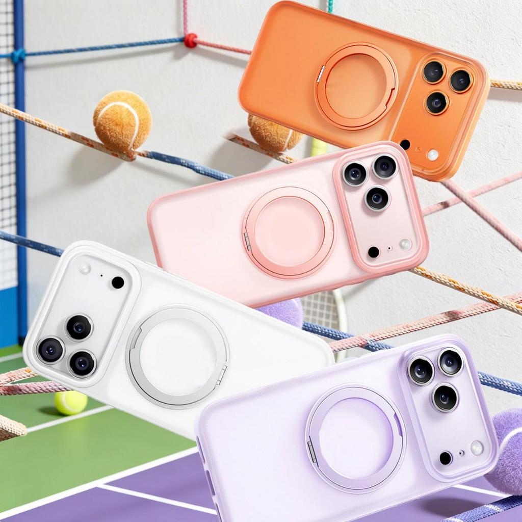 Apple 17 ProMax 360° Rotating Phone Case - New Matte Skin Feel, High-End, Drop-Proof Design.