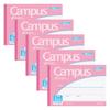 KOKUYO Campus Half 5mm Light Set of Notebook, Size, B6, Grid, Pink, 5, No-37S10-5LPX5SET