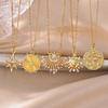 Exaggerated Arabic Sun Star Stainless Steel Necklaces Women 18K Gold-plated Necklace Wedding Jewelry Accessories Birthday Gifts