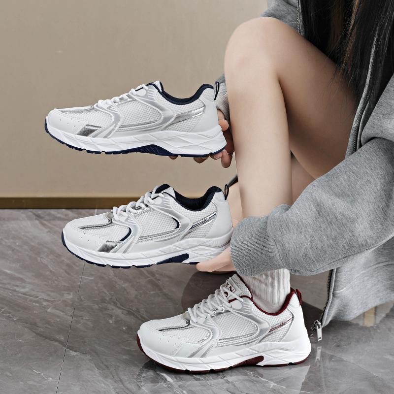 Fashionable New Round Toe Mesh Casual Sports Shoes For Spring/Autumn Comfortable Thick Soled Anti Slip Work Shoes For Women