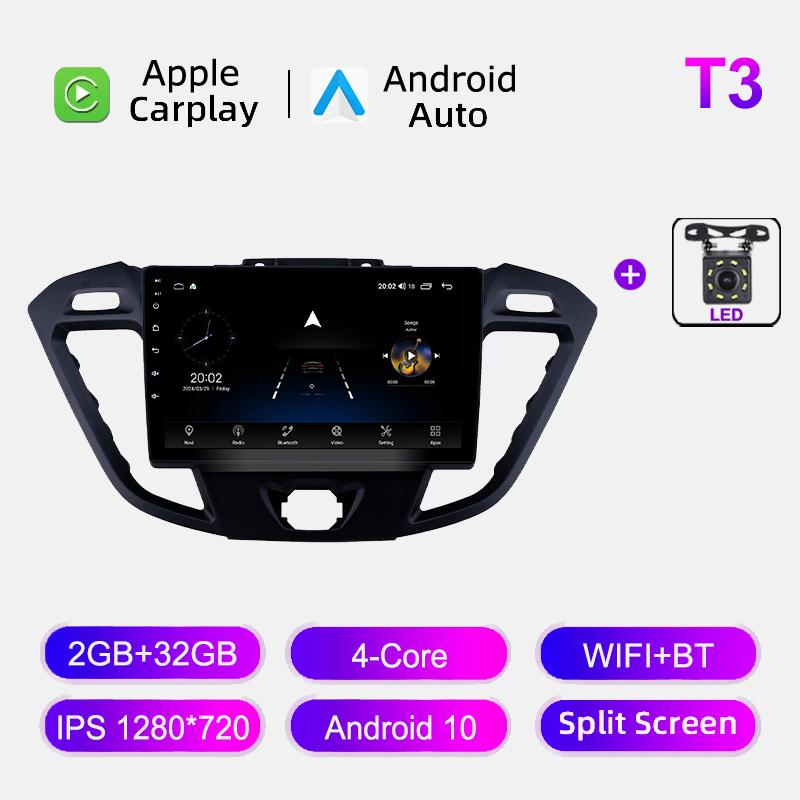Android Auto Car Radio For Ford Transit Tourneo Custom 2012-2025 Navigation GPS Multimedia Video Player BT Carplay 8 Core 8+128G