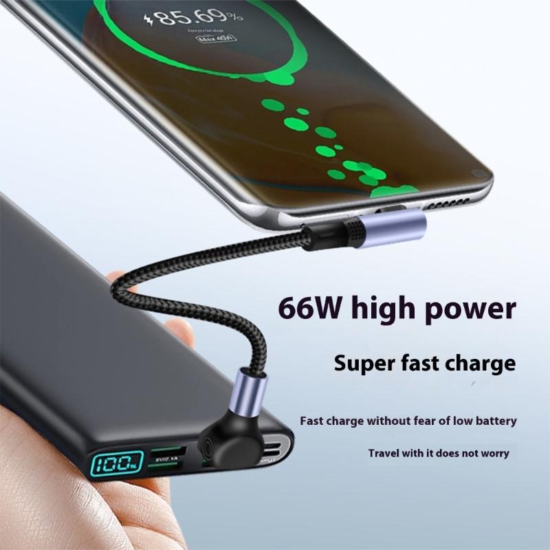 Kurzes USB-Kabel Typ-C-Kabel Winkel Schnelllade-USB zu Typ-C-Datenübertragungskabel für Handy-Power-Case