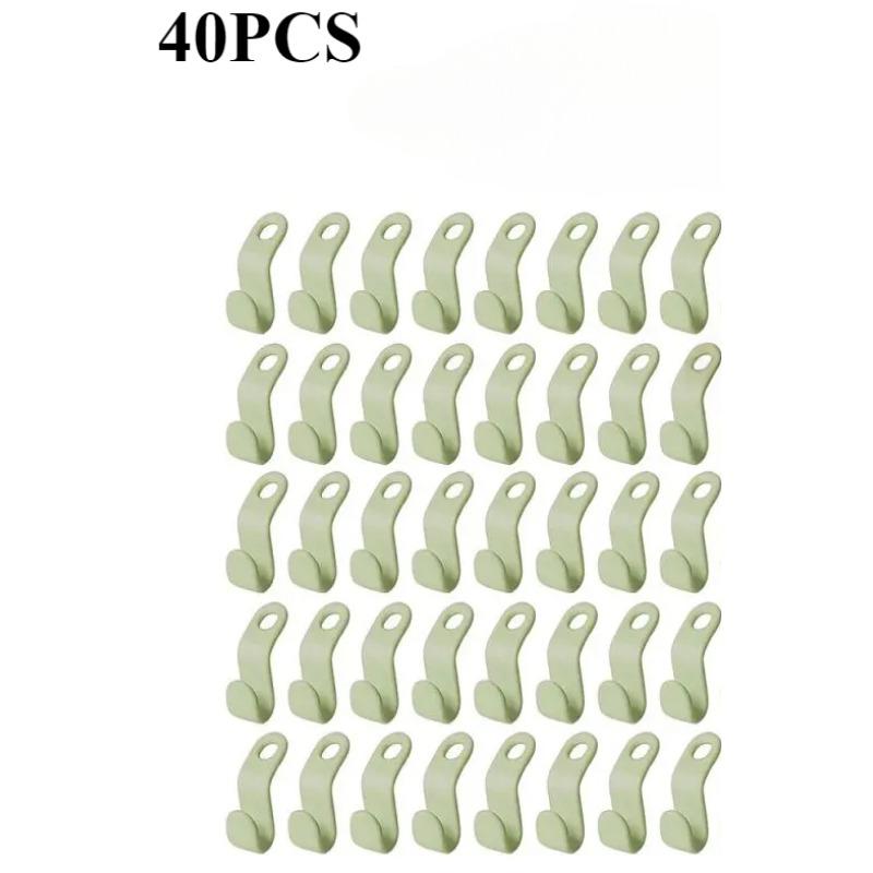 60Pcs Clothes Hanger Connector Hooks Space Saving Hanger Extender Closet Organizer Plastic Extender Clips Wardrobe Coat Shirt
