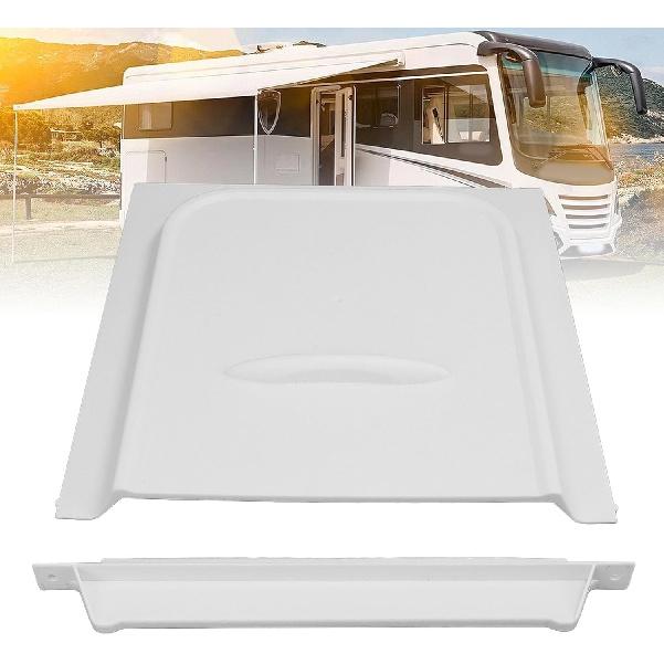 Aramox White RV Screen Door Slider, Prevents Debris, Great Ventilation, Easy Install, Fashionable Design, 12x12 inch Panel, Fits RV Trailer Motor