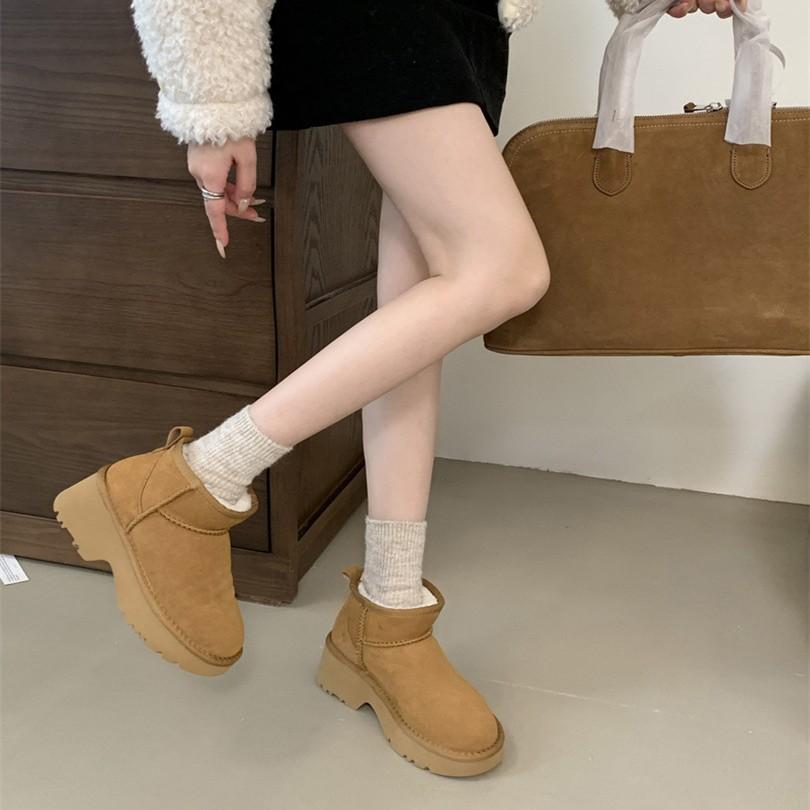 Slippers Women's Outer Wear 2025 New Winter Fur Integrated Thick-soled Bag Head Fluffy Slippers Plush Snow Boots Cotton Shoes