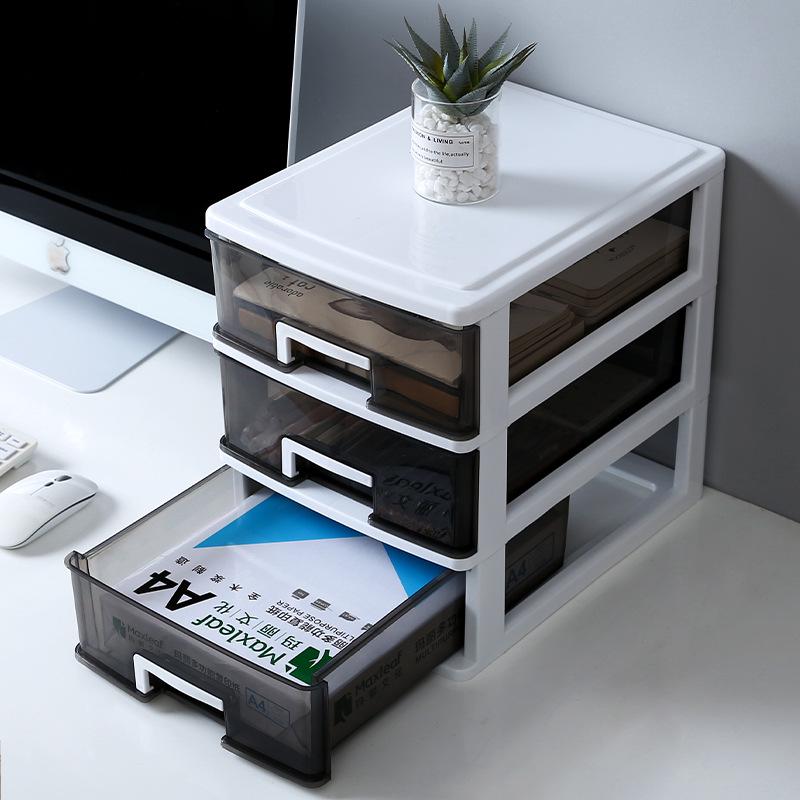 Transparent Multi-layer A4 Desktop Organizer: Simple Plastic Drawer-type Storage for Office Documents