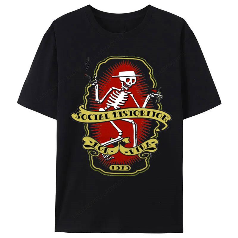 

New Style Social Distortion Mens Funny Tee Por Vida Graphic T-shirts Camiseta Hombre Casual Vintage Classics Streetwear Unisex S разноцветный
