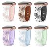 Silikonarmband für Apple Watch Serie 11 46mm 42mm Ultra3 49mm Zweifarbiges graviertes florales Armband für iWatch 10 9 8 7 6 Se3 41mm 45mm 40mm 44mm