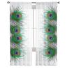Peacock Feather Sheer Curtains For Living Room Window Transparent Voile Tulle Curtain Bedroom Drapes Home Decor