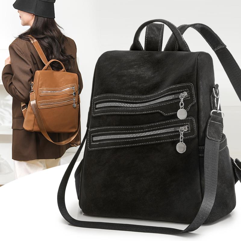 Retro Large Capacity School Bag Multi-function Shoulder Bag Women's Travel Backpack